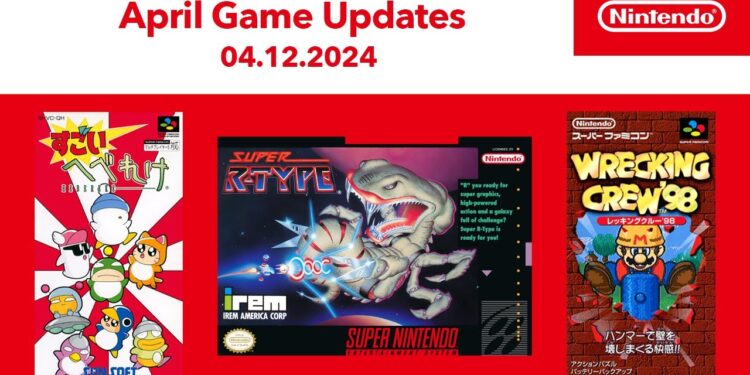 Nintendo Switch Online – Atualizações de Jogos de Abril de 2024