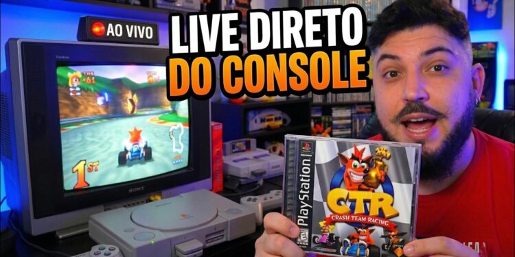 Crash Team Racing no PS1: Acelere na Live Direto do Console!