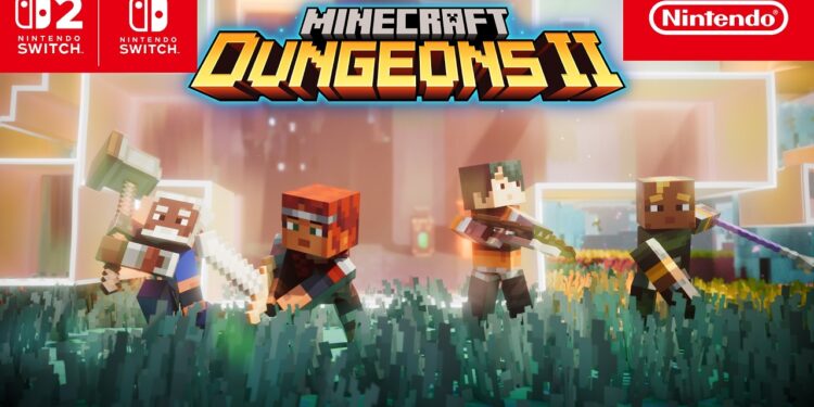 Explore masmorras e batalhas intensas no Minecraft Dungeons II.